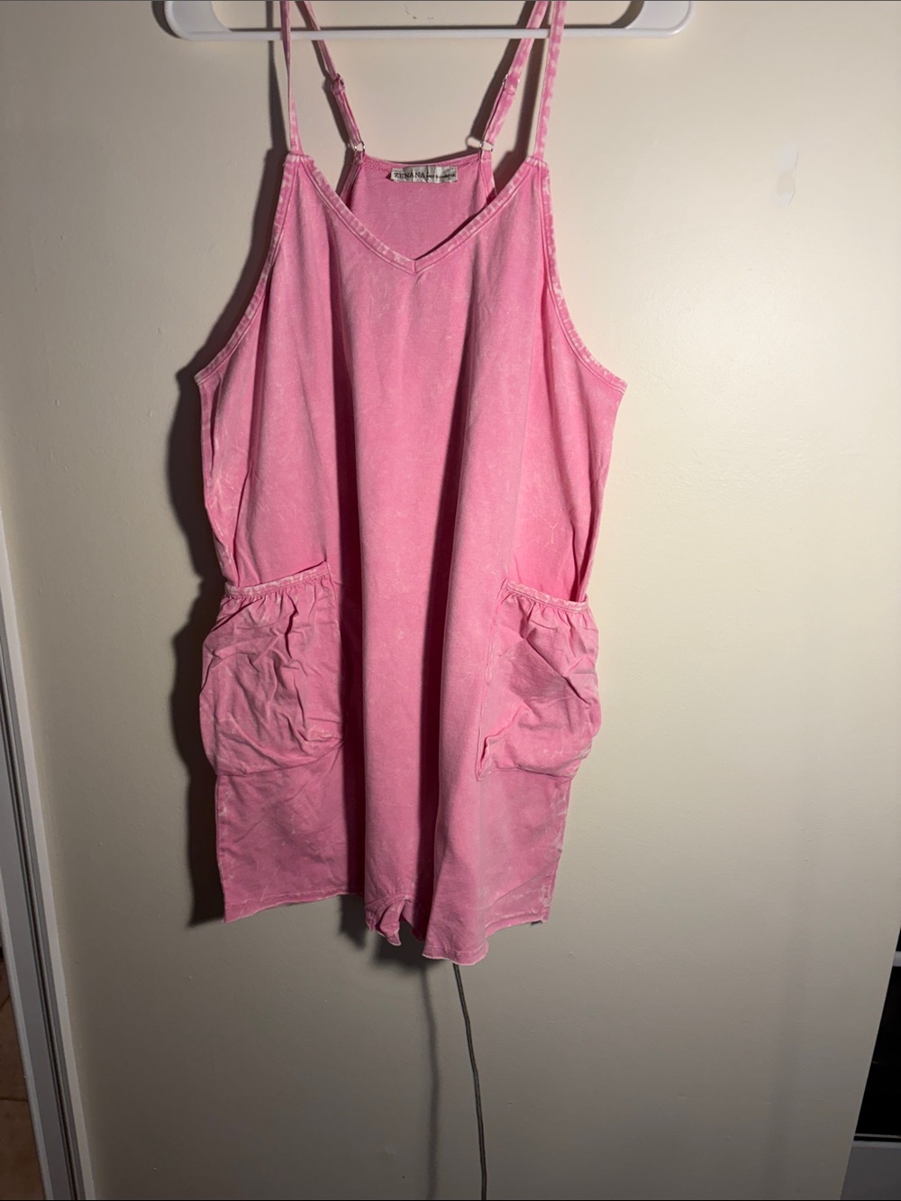 Zenana Outfitters Pink Casual Romper Shorts with Front Pockets
